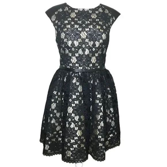 chiffon prom dress with embellished-lace bodice LF 7740 main image 0
